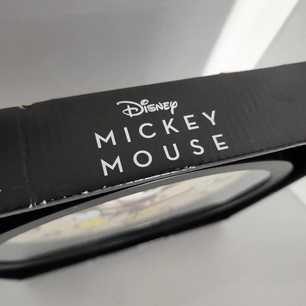 Disney Mickey Mouse Wall Clock 1928 Vintage Style Black Analog MK2032BX New